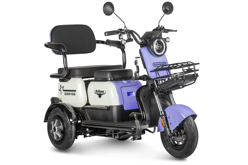 Электротрицикл Rutrike Gelbert Vega 48/60V (фиолетовый) - Купить в Калининграде с официальной гарантией